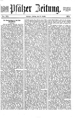 Pfälzer Zeitung Freitag 20. Oktober 1871
