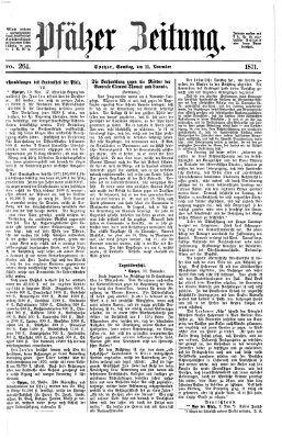Pfälzer Zeitung Samstag 11. November 1871