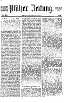 Pfälzer Zeitung Donnerstag 16. November 1871