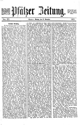 Pfälzer Zeitung Montag 27. November 1871