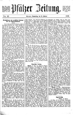 Pfälzer Zeitung Donnerstag 22. Februar 1872