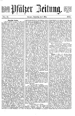 Pfälzer Zeitung Donnerstag 7. März 1872