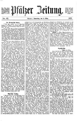 Pfälzer Zeitung Donnerstag 14. März 1872