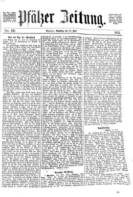 Pfälzer Zeitung Samstag 15. Juni 1872