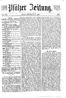 Pfälzer Zeitung Donnerstag 27. Juni 1872