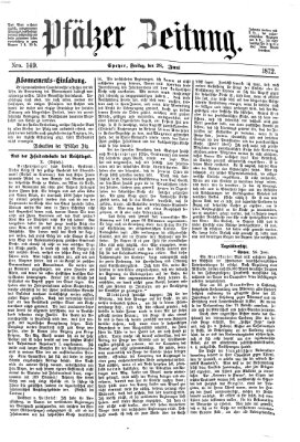 Pfälzer Zeitung Freitag 28. Juni 1872