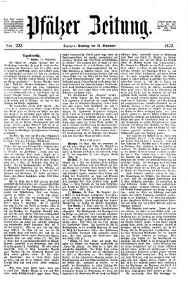 Pfälzer Zeitung Samstag 21. September 1872