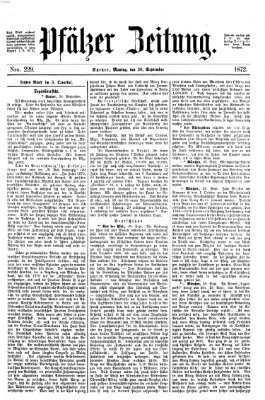 Pfälzer Zeitung Montag 30. September 1872