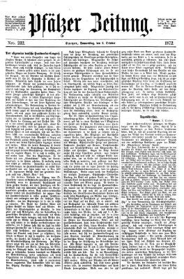 Pfälzer Zeitung Donnerstag 3. Oktober 1872