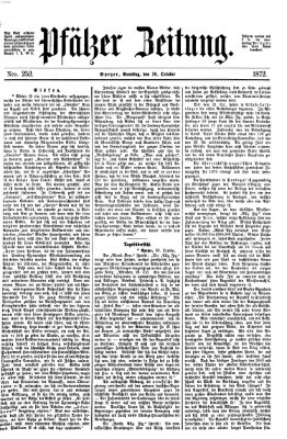 Pfälzer Zeitung Samstag 26. Oktober 1872