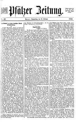 Pfälzer Zeitung Donnerstag 20. Februar 1873