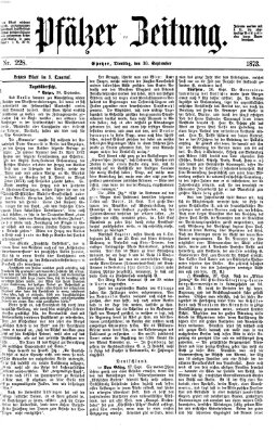 Pfälzer Zeitung Dienstag 30. September 1873