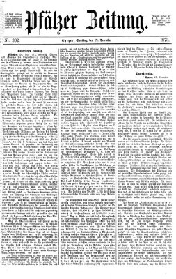 Pfälzer Zeitung Samstag 27. Dezember 1873