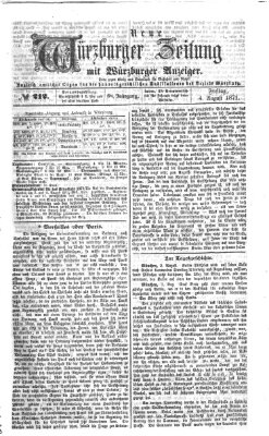 Neue Würzburger Zeitung Freitag 4. August 1871