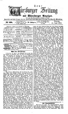 Neue Würzburger Zeitung Sonntag 28. April 1872
