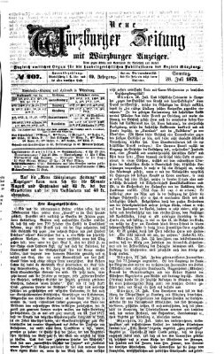 Neue Würzburger Zeitung Sonntag 28. Juli 1872