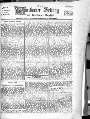 Neue Würzburger Zeitung Donnerstag 13. März 1873