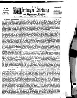 Neue Würzburger Zeitung Samstag 22. März 1873