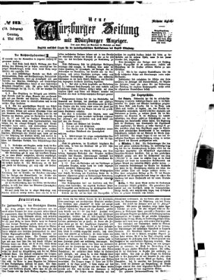 Neue Würzburger Zeitung Sonntag 4. Mai 1873