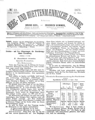 Berg- und hüttenmännische Zeitung Freitag 21. März 1873