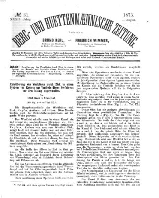 Berg- und hüttenmännische Zeitung Freitag 1. August 1873