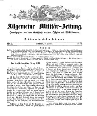 Allgemeine Militär-Zeitung Mittwoch 11. Januar 1871