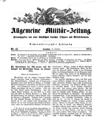 Allgemeine Militär-Zeitung Mittwoch 18. Oktober 1871