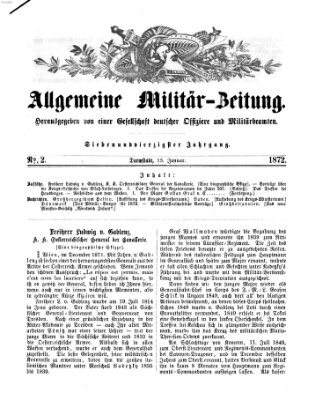 Allgemeine Militär-Zeitung Samstag 13. Januar 1872