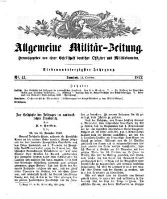Allgemeine Militär-Zeitung Samstag 12. Oktober 1872