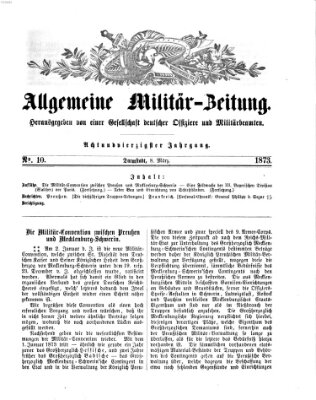 Allgemeine Militär-Zeitung Samstag 8. März 1873