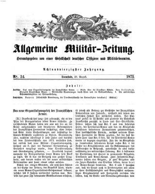 Allgemeine Militär-Zeitung Samstag 23. August 1873