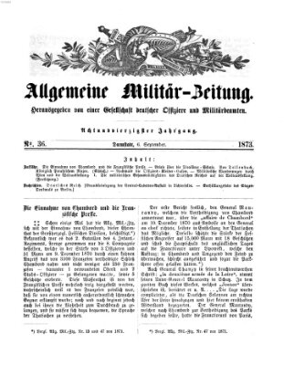 Allgemeine Militär-Zeitung Samstag 6. September 1873