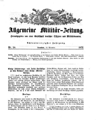 Allgemeine Militär-Zeitung Samstag 13. Dezember 1873