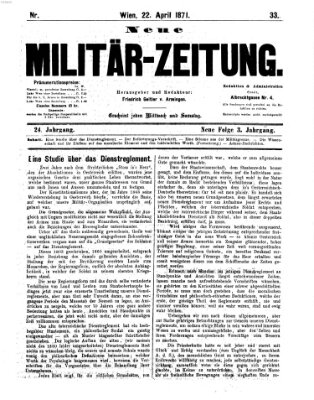 Neue Militär-Zeitung (Militär-Zeitung) Samstag 22. April 1871