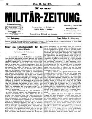 Neue Militär-Zeitung (Militär-Zeitung) Mittwoch 14. Juni 1871