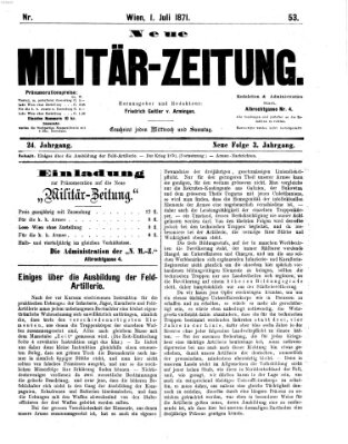 Neue Militär-Zeitung (Militär-Zeitung) Samstag 1. Juli 1871