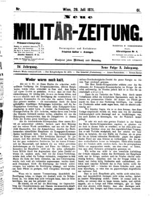 Neue Militär-Zeitung (Militär-Zeitung) Samstag 29. Juli 1871