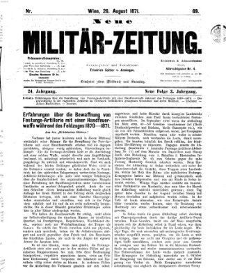 Neue Militär-Zeitung (Militär-Zeitung) Samstag 26. August 1871