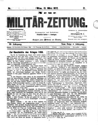 Neue Militär-Zeitung (Militär-Zeitung) Mittwoch 13. März 1872