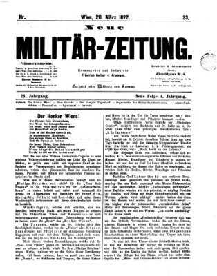 Neue Militär-Zeitung (Militär-Zeitung) Mittwoch 20. März 1872