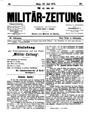 Neue Militär-Zeitung (Militär-Zeitung) Samstag 22. Juni 1872