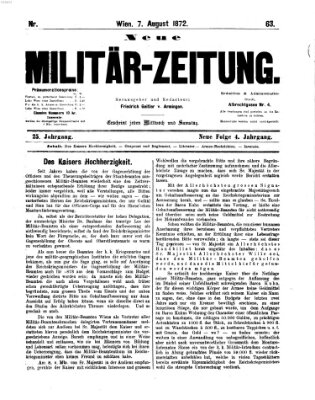 Neue Militär-Zeitung (Militär-Zeitung) Mittwoch 7. August 1872