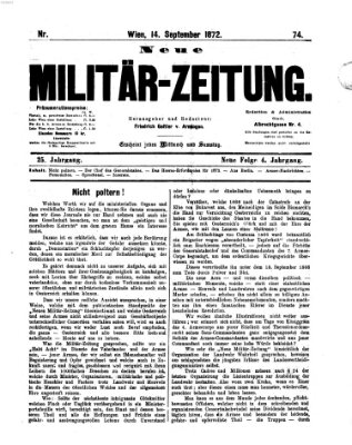 Neue Militär-Zeitung (Militär-Zeitung) Samstag 14. September 1872