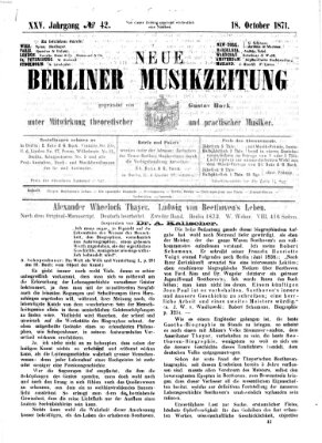 Neue Berliner Musikzeitung Mittwoch 18. Oktober 1871