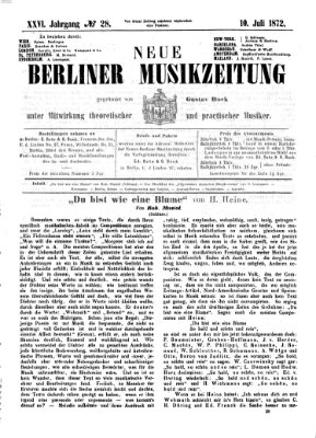 Neue Berliner Musikzeitung Mittwoch 10. Juli 1872