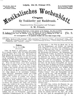 Musikalisches Wochenblatt Freitag 24. Februar 1871