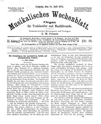 Musikalisches Wochenblatt Freitag 14. Juli 1871