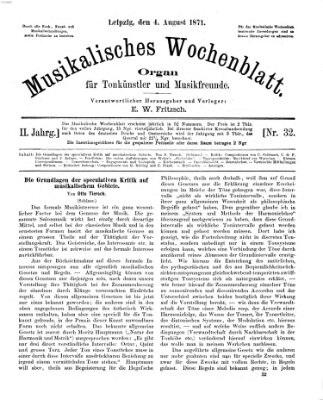 Musikalisches Wochenblatt Freitag 4. August 1871