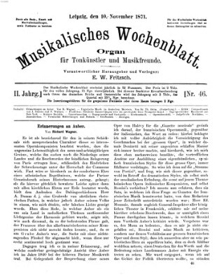 Musikalisches Wochenblatt Freitag 10. November 1871