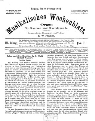 Musikalisches Wochenblatt Freitag 9. Februar 1872